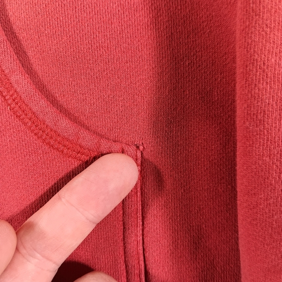 Vintage Lucky Brand Hoodie Womens XL Red Spellout Embroidered Denim Y2K - Picture 7 of 15